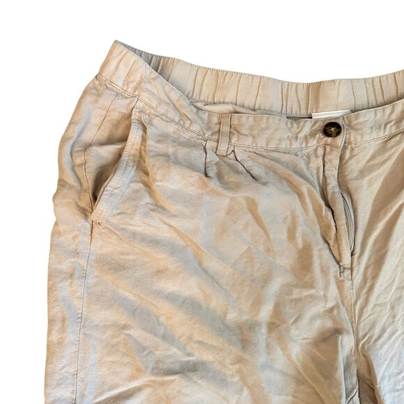 J. Jill Beige Linen and Rayon Blend Button Up Shorts with Pockets Plus Size 22 - Picture 3 of 7
